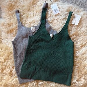 A New Day green and gray knit sweater tanks - set of 2